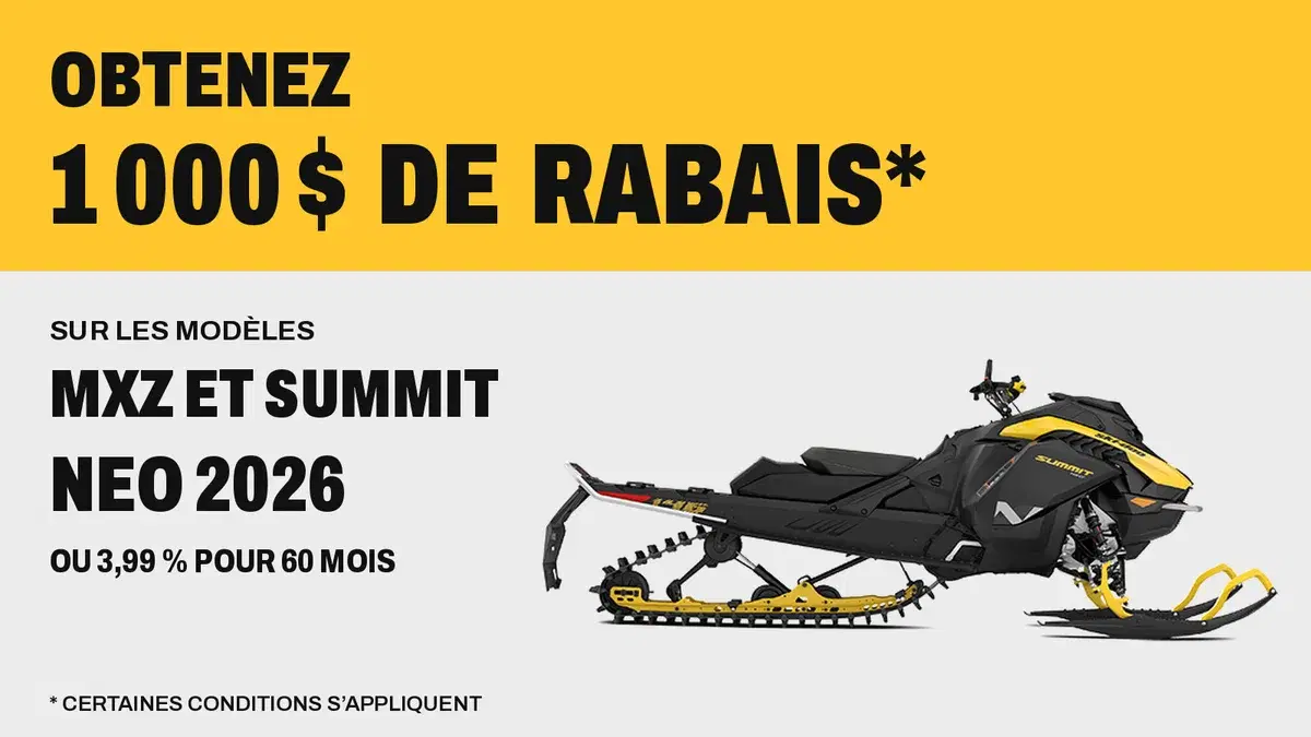Get $1,000 off or 3.99% for 60 months on 2026 Ski-Doo NEO models