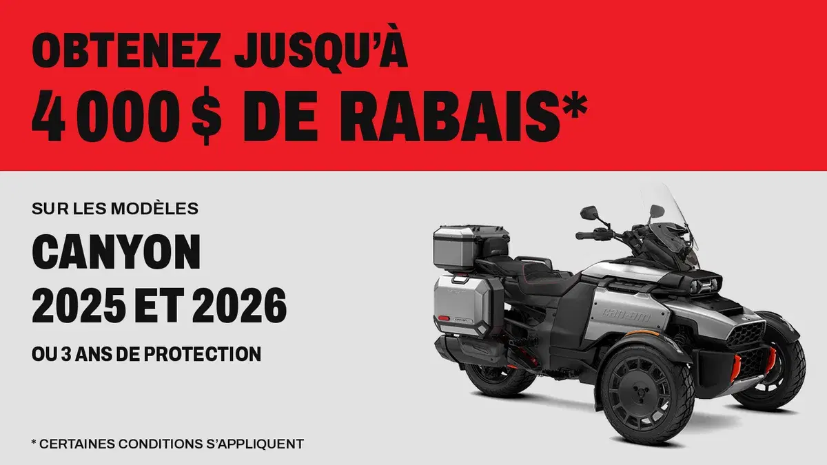 Get up to $4,000 off or 3 years of coverage on 2025 and 2026 Canyon models
