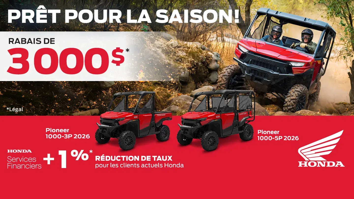 Maîtrisez tous les terrains – Offres Côte-à-Côte Honda - Octobre 2026