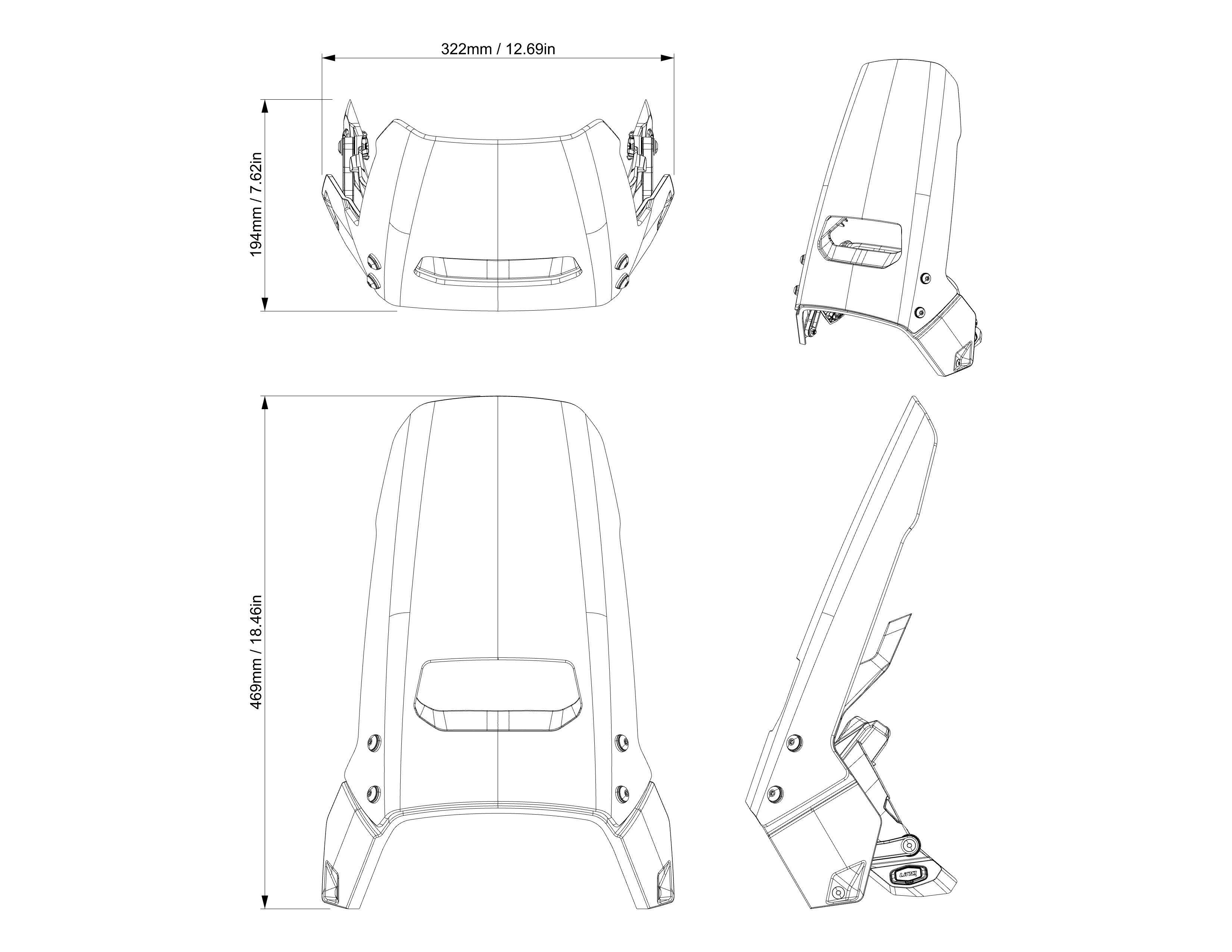 Pare-brise ajustable LinQ Can-Am Origin — photo 5