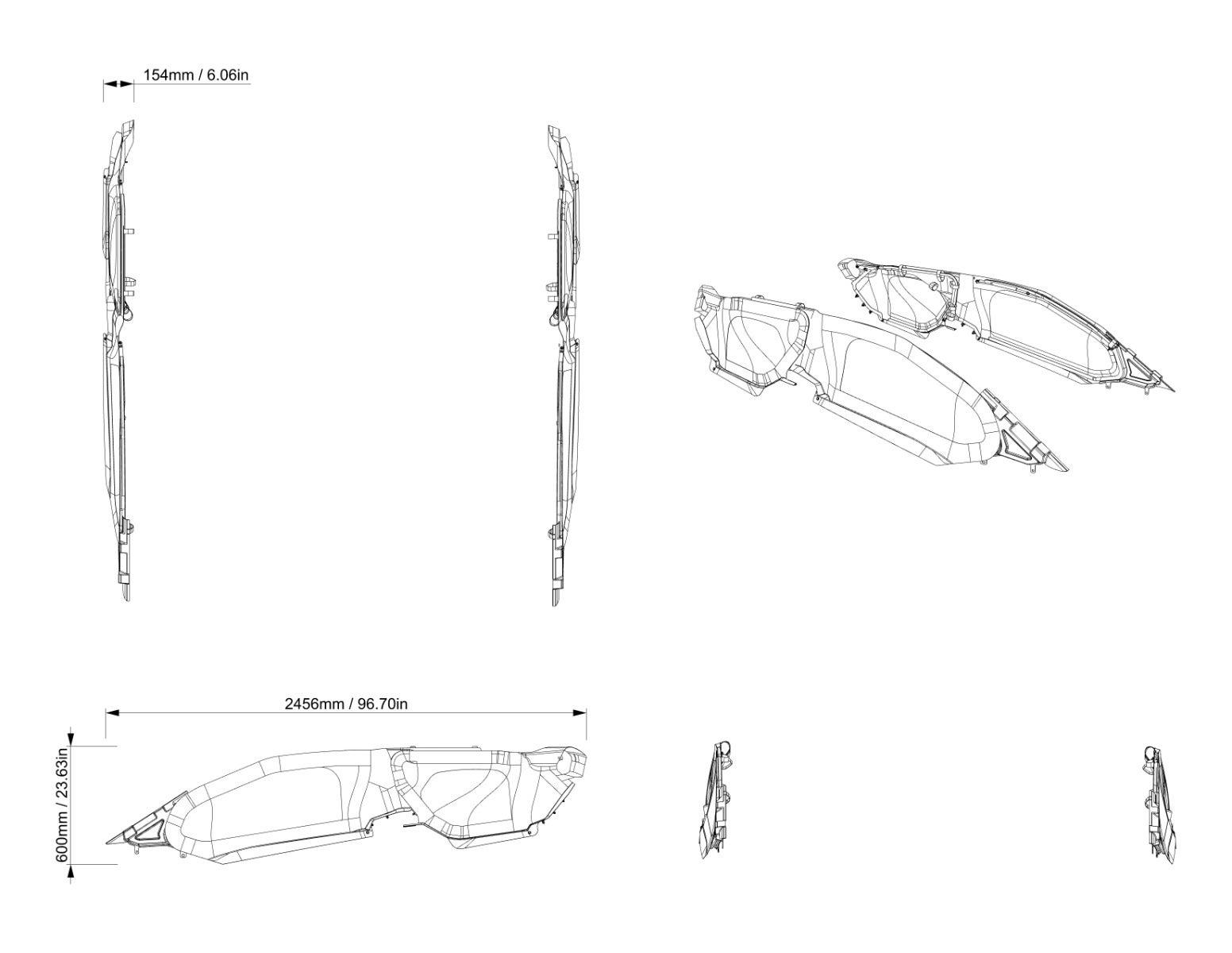 Panneaux supérieurs souples pour demi-portes pour Can-Am Maverick R MAX — photo 3