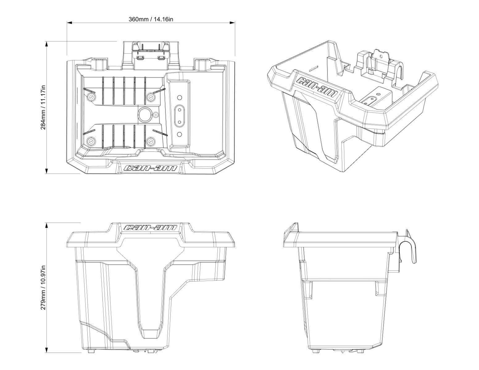 Compartiment sous le siège central (7 L) pour Can-Am Defender — photo 4