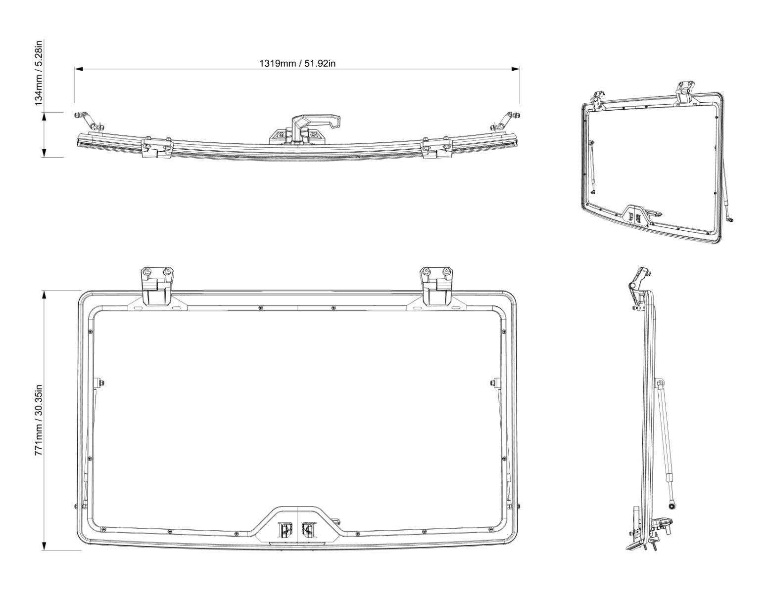 Pare-brise rabattable ultra-résistant pour Can-Am Defender — photo 3