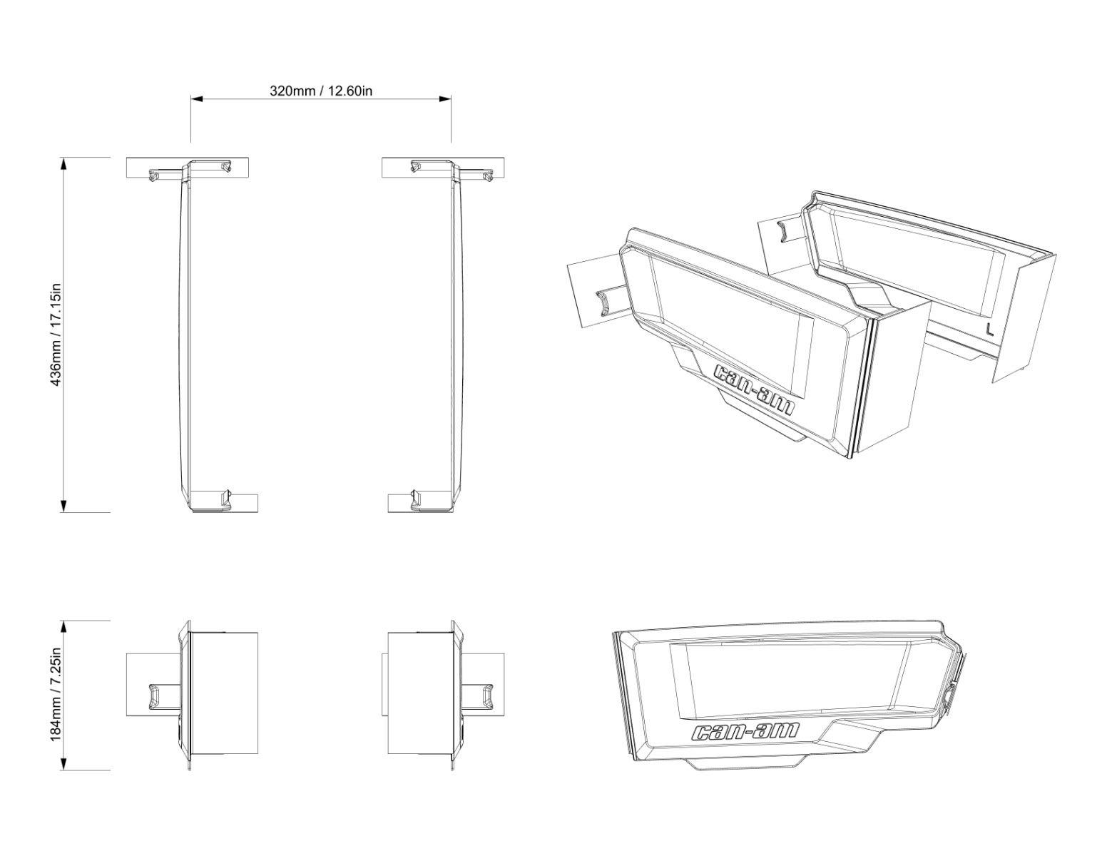 Can-Am Outlander Rear Cargo Box Divider (145 L) — photo 3