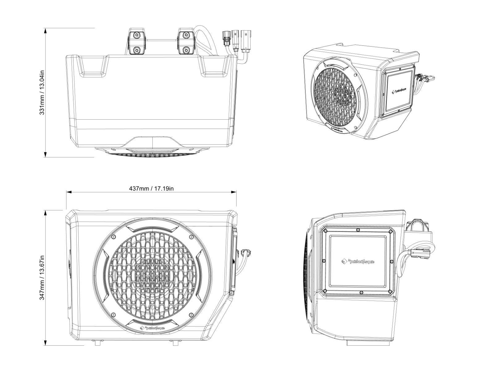 Can-Am Defender Rockford Fosgate Subwoofer & Amplifier Kit — photo 2