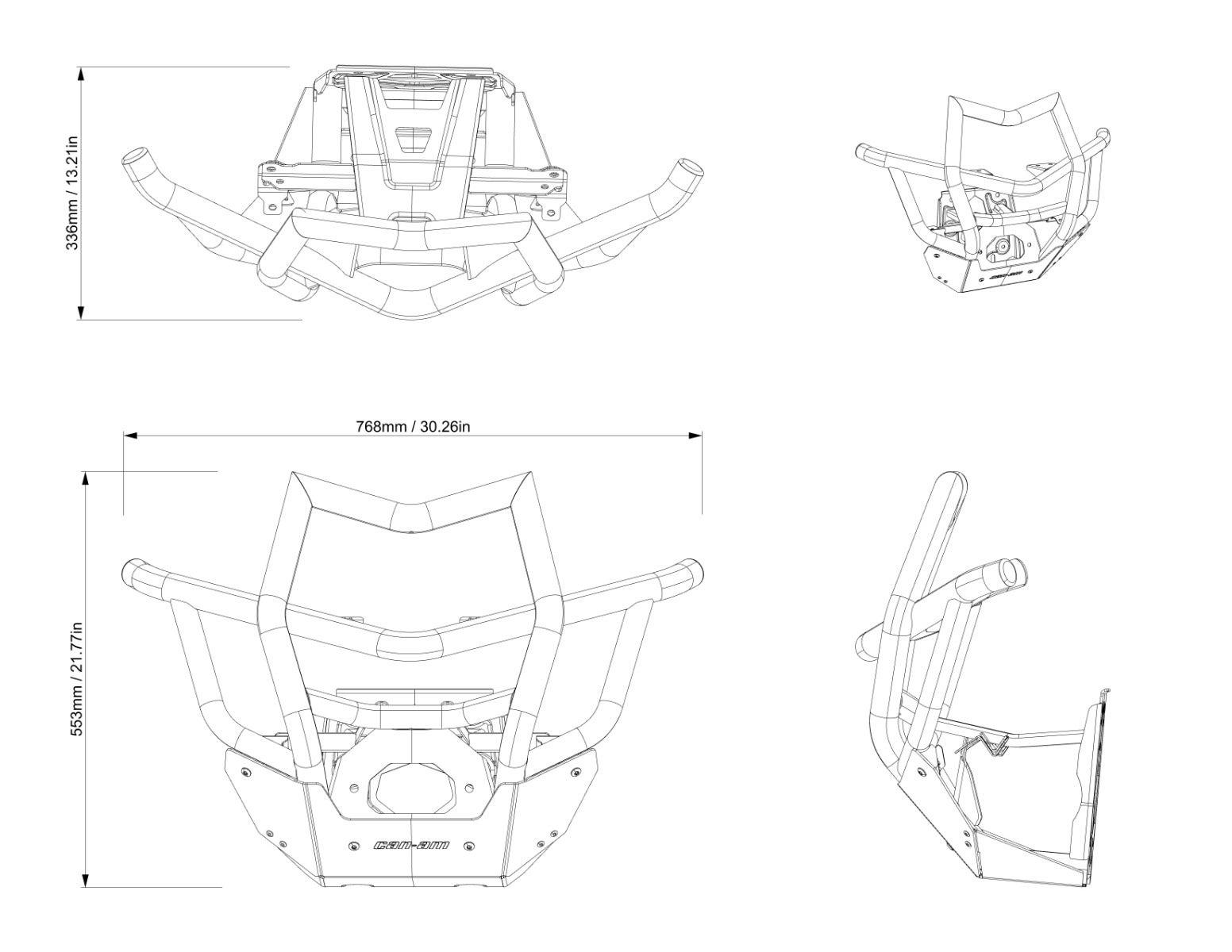 Pare-choc à plaque de protection avant Can-Am Maverick X3 — photo 3