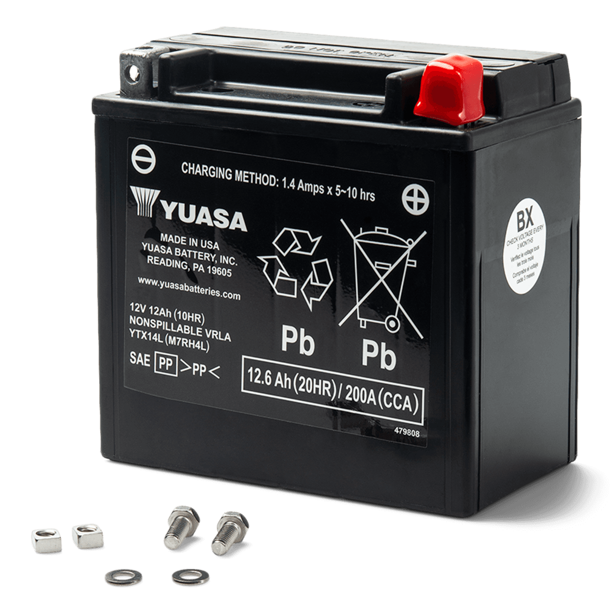 Sea-Doo Yuasa Battery - YTX14L - AGM, Factory Activated* — photo 2