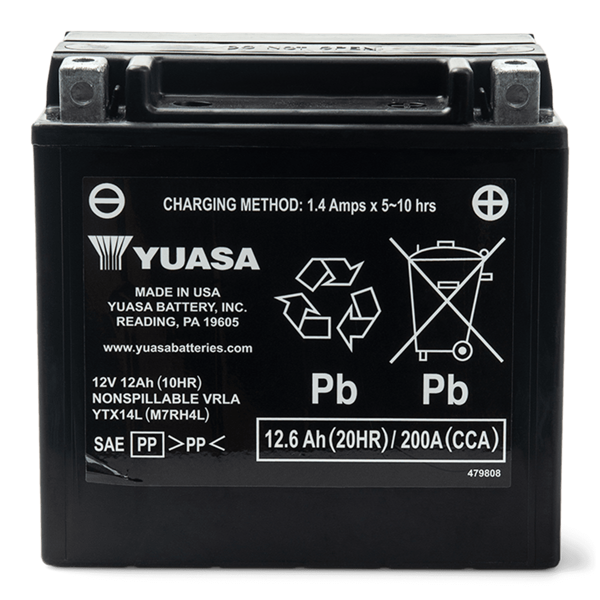 Sea-Doo Yuasa Battery - YTX14L - AGM, Factory Activated* — photo 3