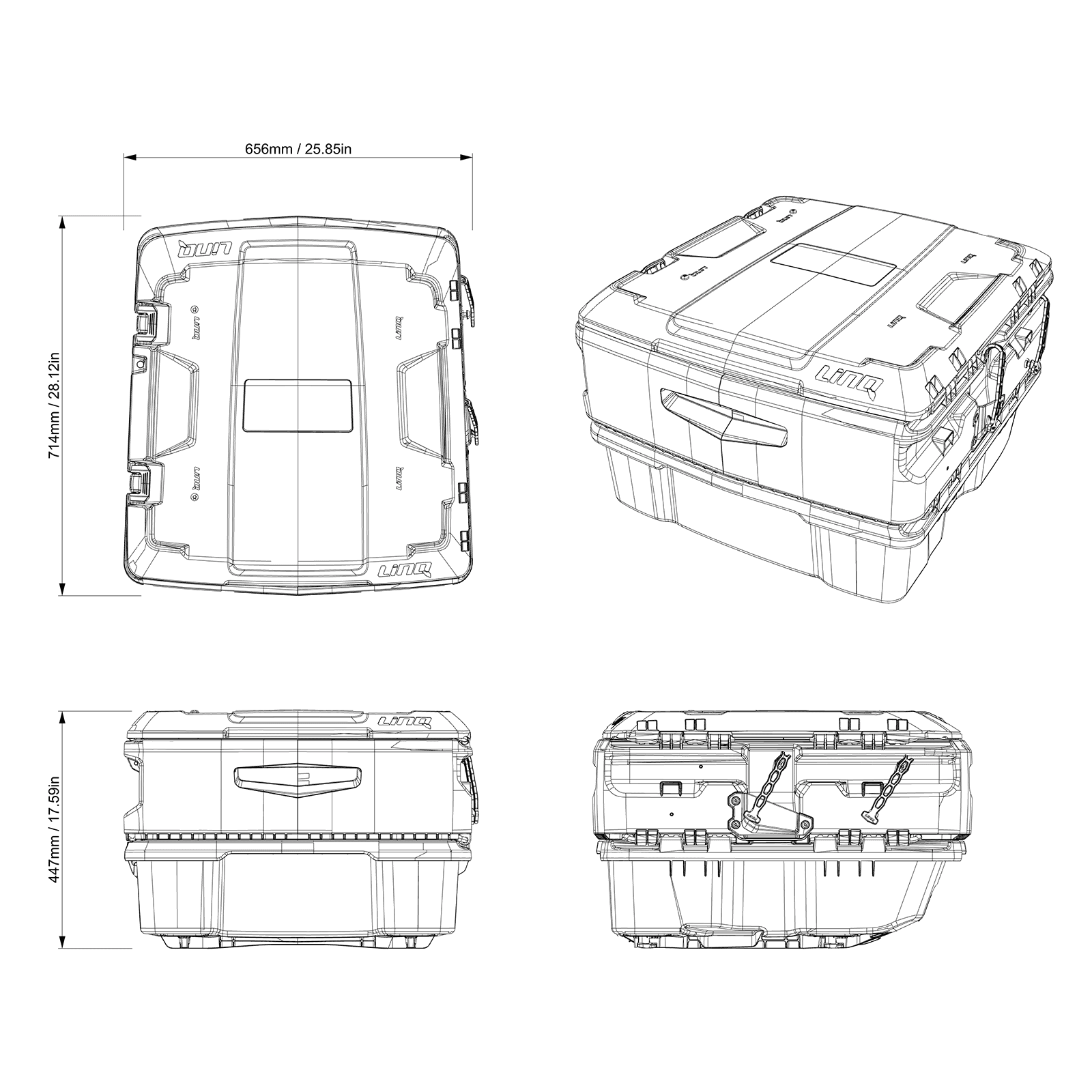 Ski-Doo LinQ 36 US Gal (135 L) Utility Premium Cargo Box — photo 5