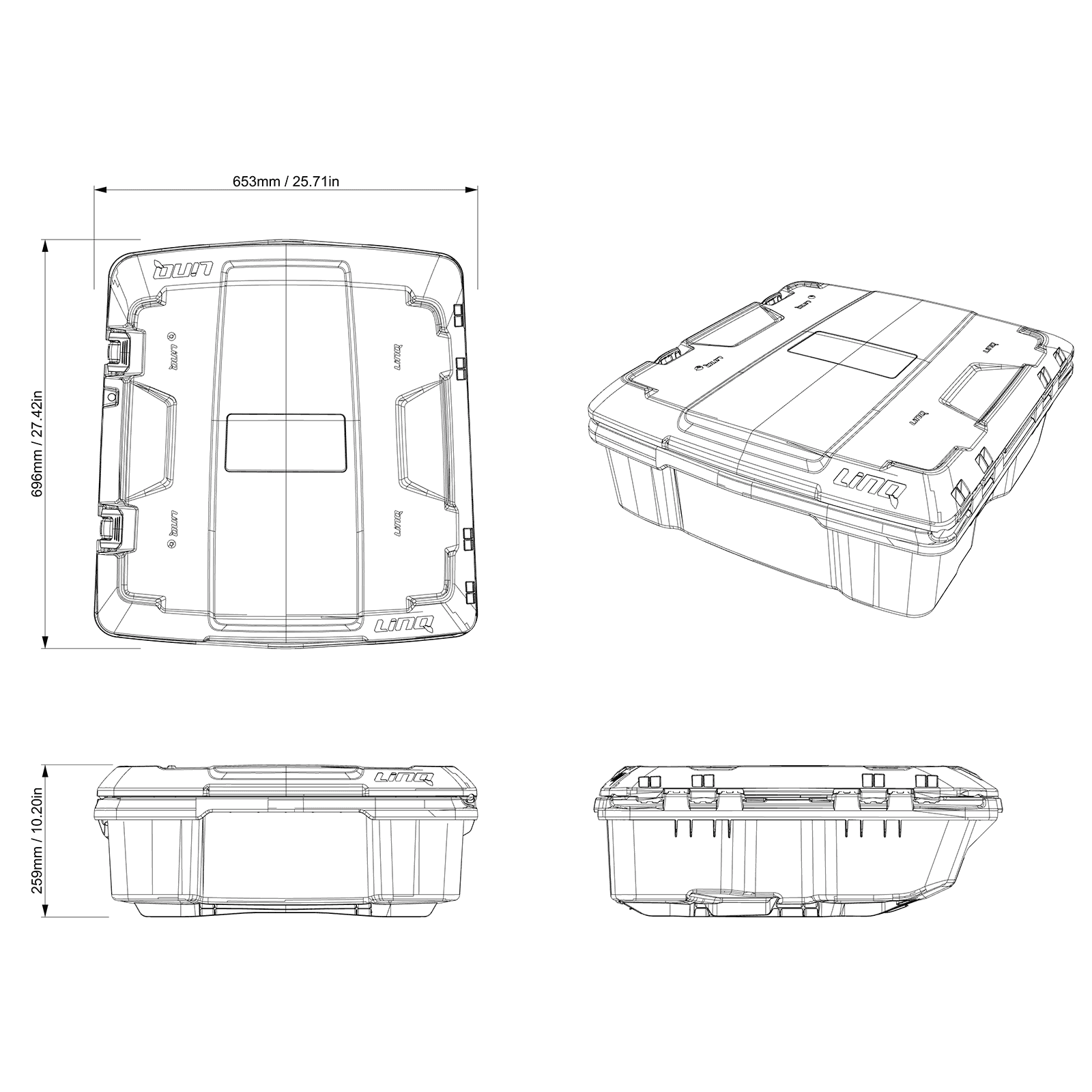 Ski-Doo LinQ 15.9 US Gal (60 L) Low Profile Cargo Box — photo 3