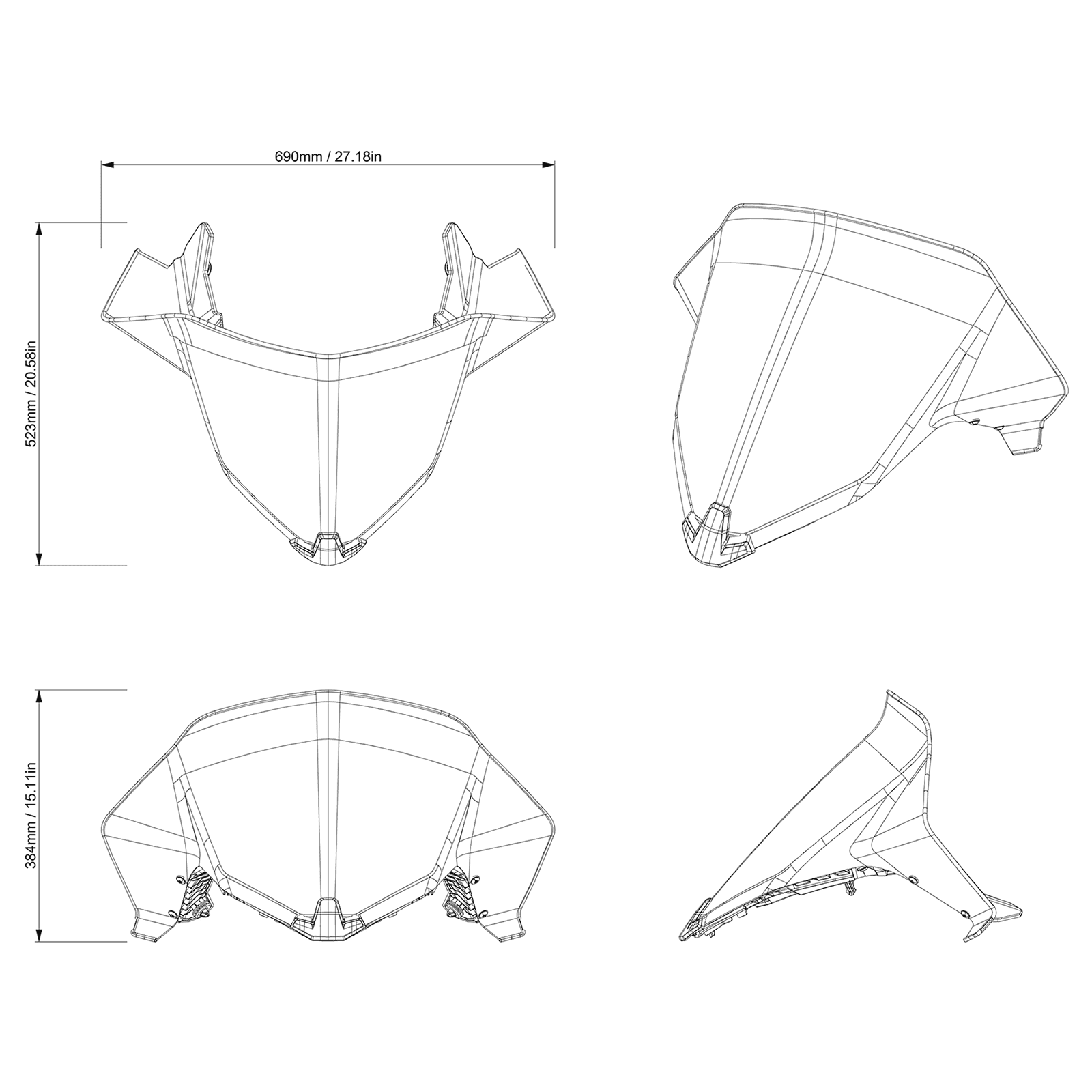 Pare-brise monopièce sport moyen Ski-Doo — photo 4