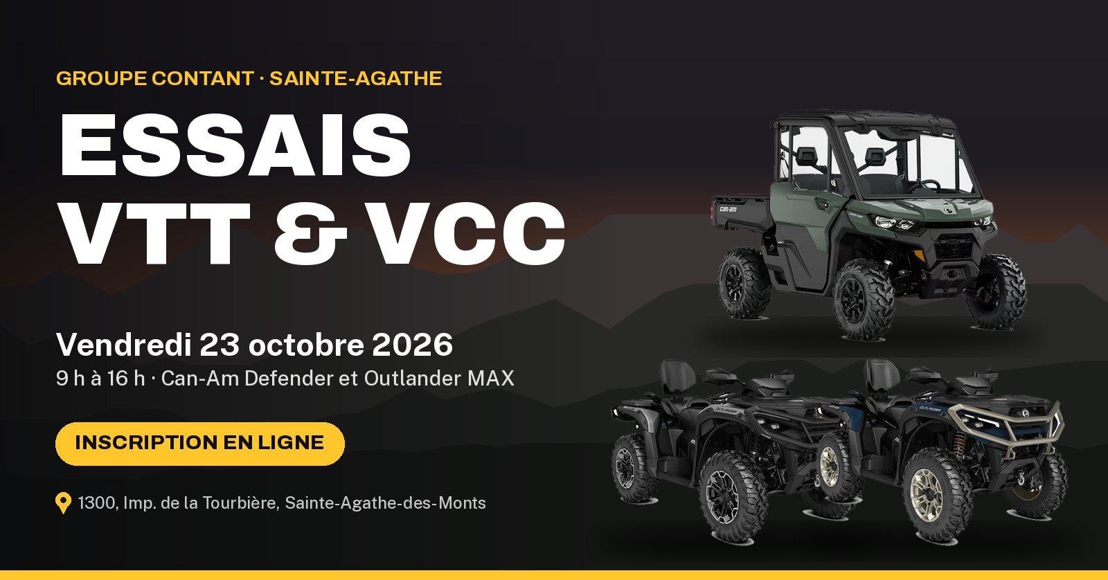 Can-Am ATV and side-by-side test rides — Groupe Contant Sainte-Agathe, Friday, October 23, 2026, 9 AM to 4 PM