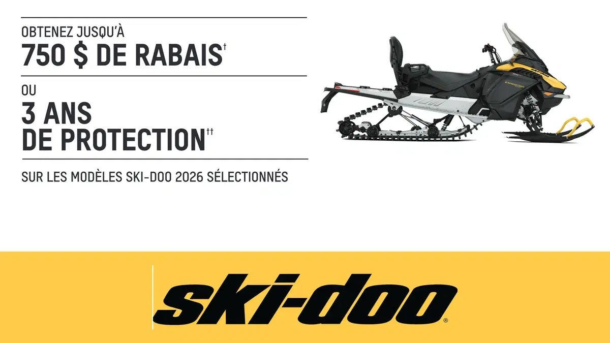 Get up to a $750 rebate or 3 years of coverage on select 2026 Ski-Doo models