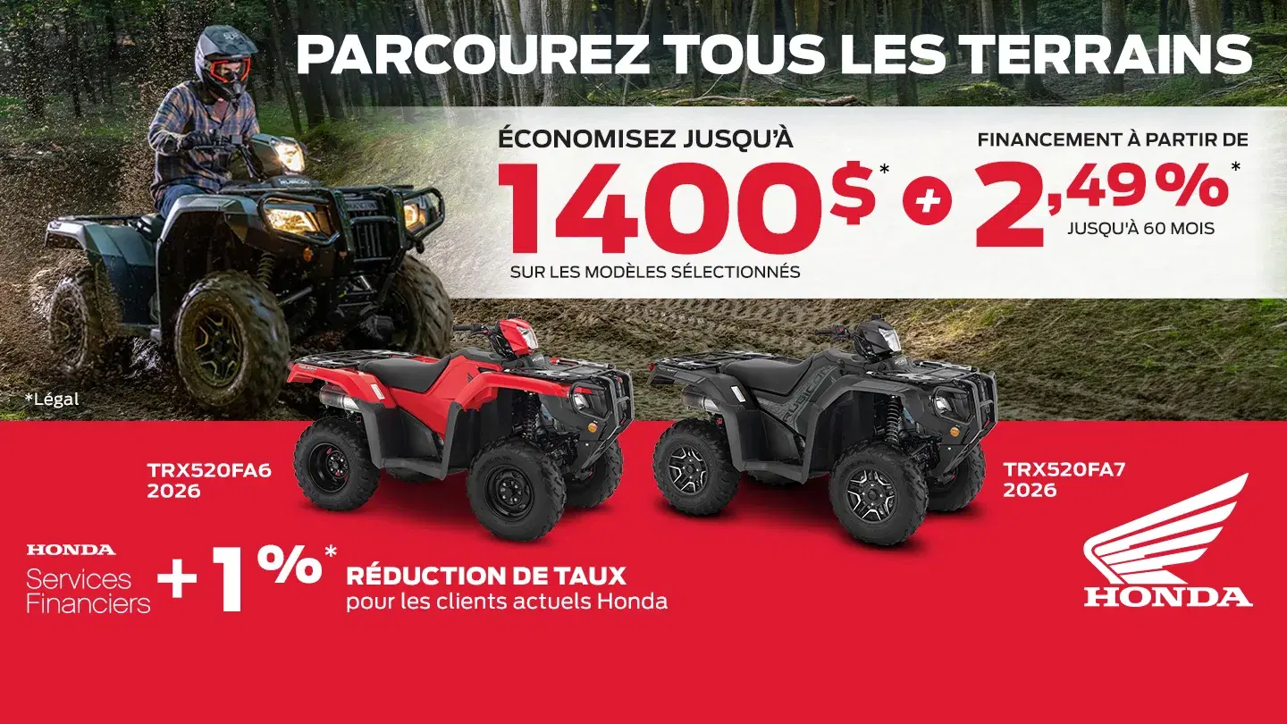 Dominez les sentiers – Offres VTT Honda - Octobre 2026