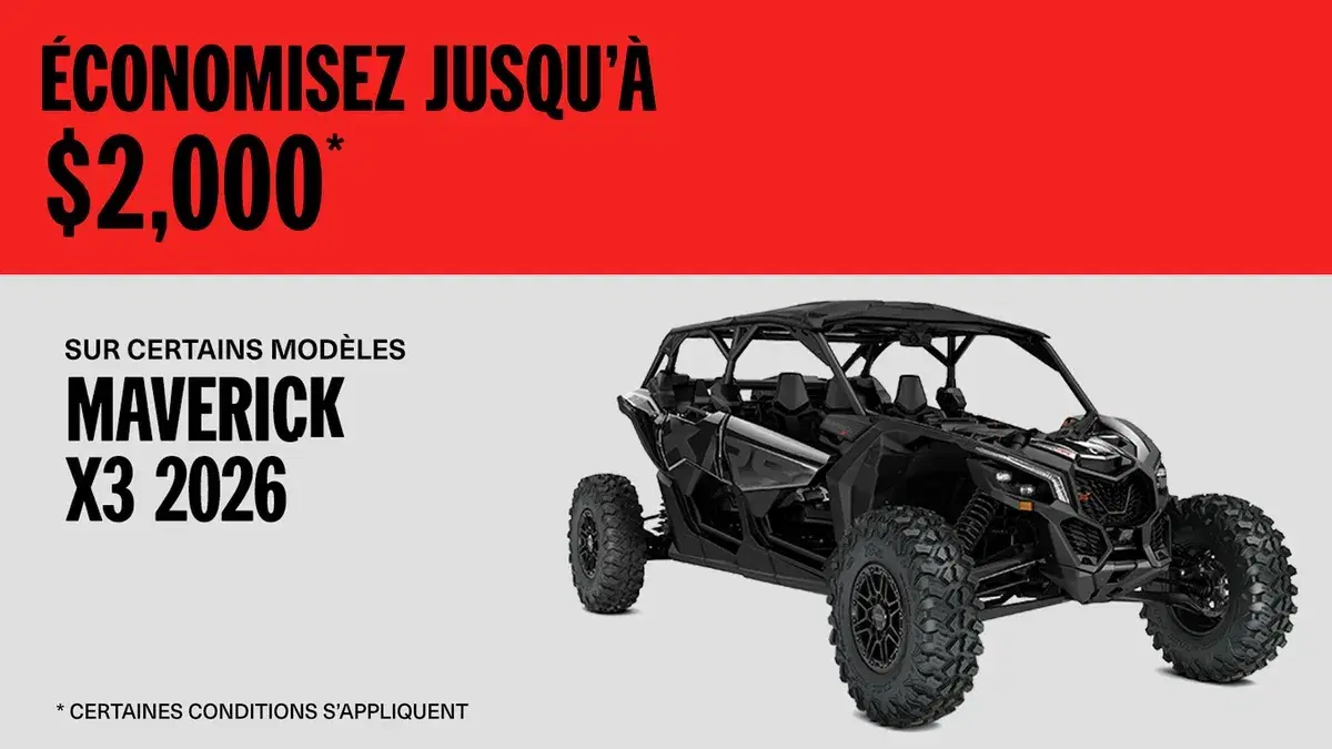 Save up to $2,000 on select 2026 Maverick X3 models