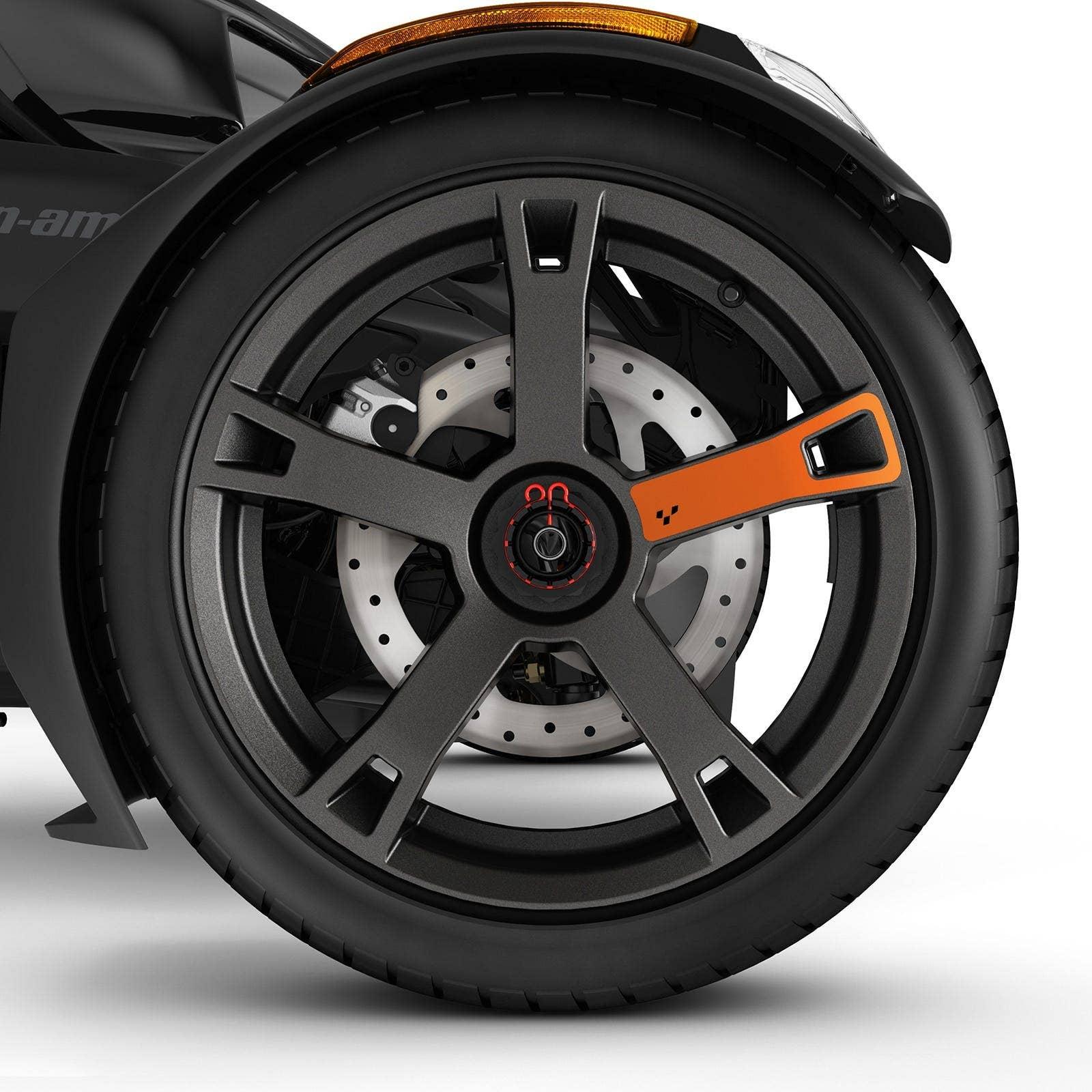 Décalques pour roues - Blanc Immortel Can-Am Ryker / Orange brasier