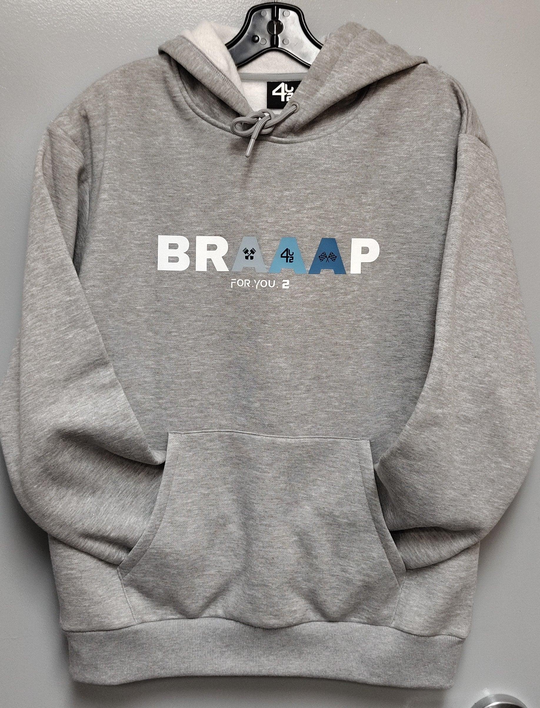 Hoodie BRAAAP gris bleu pour homme