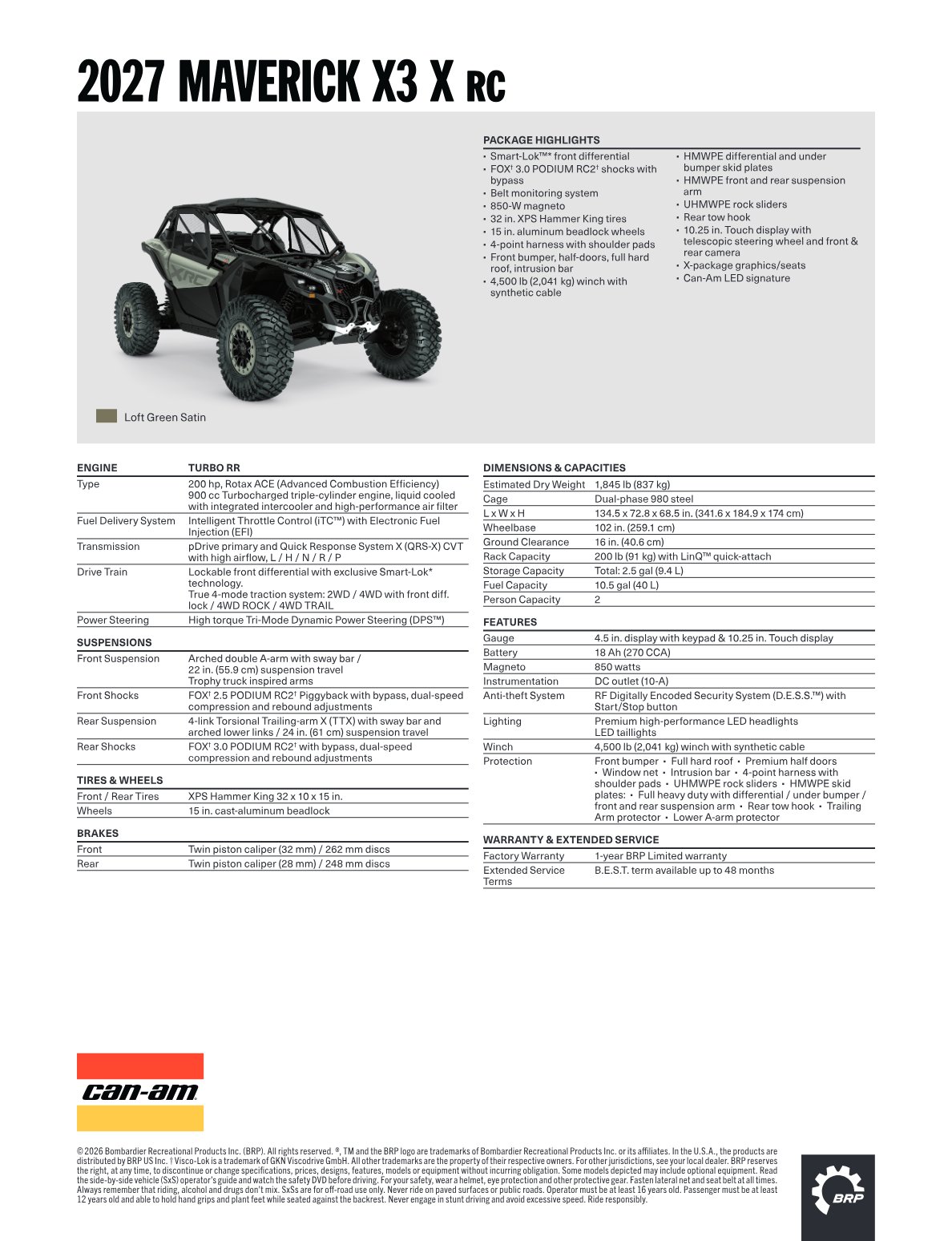 Spec Sheet