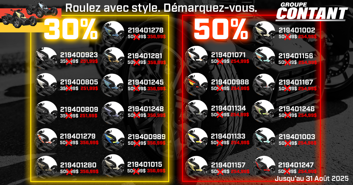 Promotion sur les panneaux de Ryker!