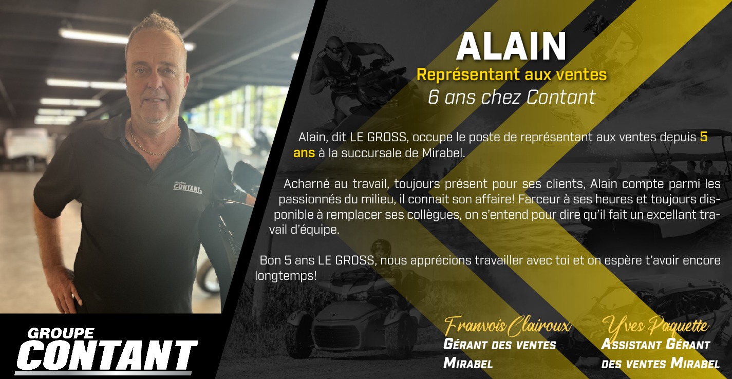 6 ans chez Contant pour Alain!