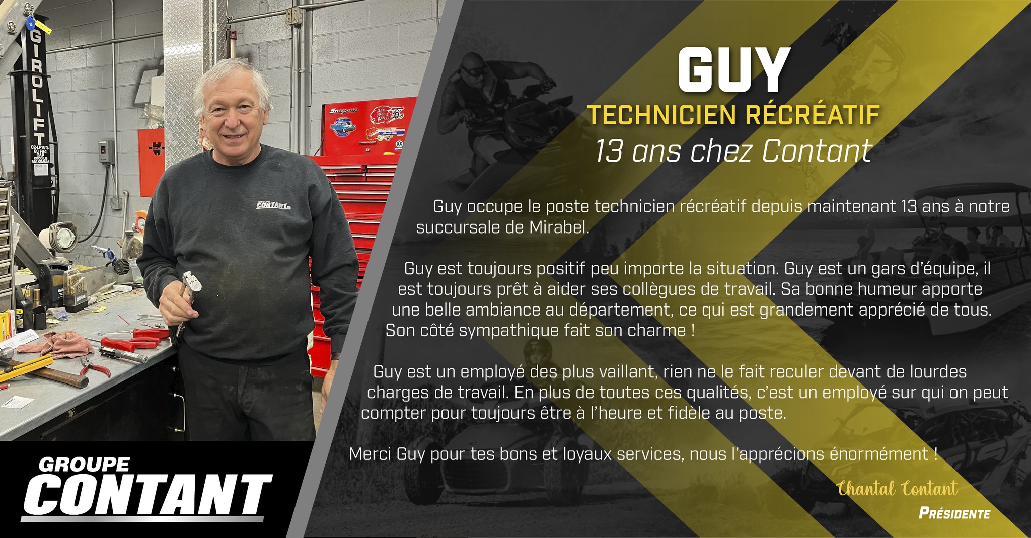 13 ans chez Contant pour Guy! 