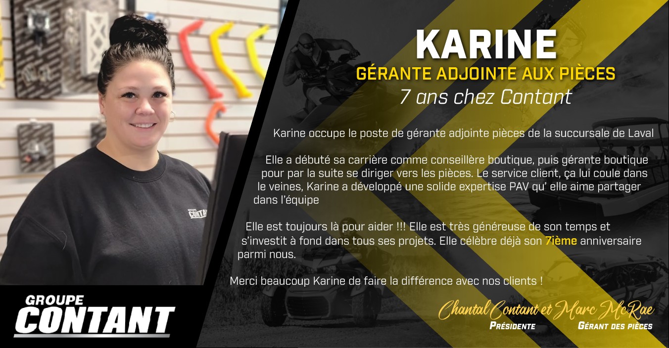 7 ans chez Contant pour Karine!