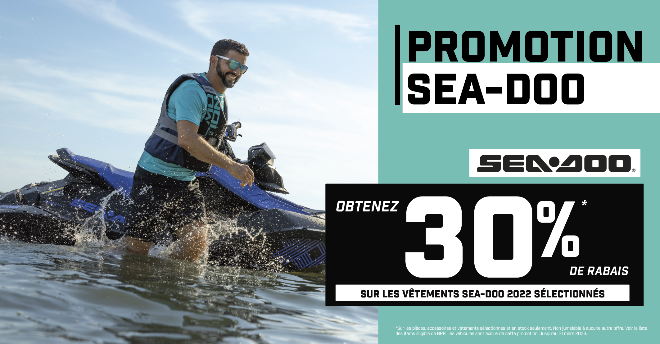 Promotion vêtement Sea-Doo 2022 sélectionnés jusqu'au 31 mars 2023! 