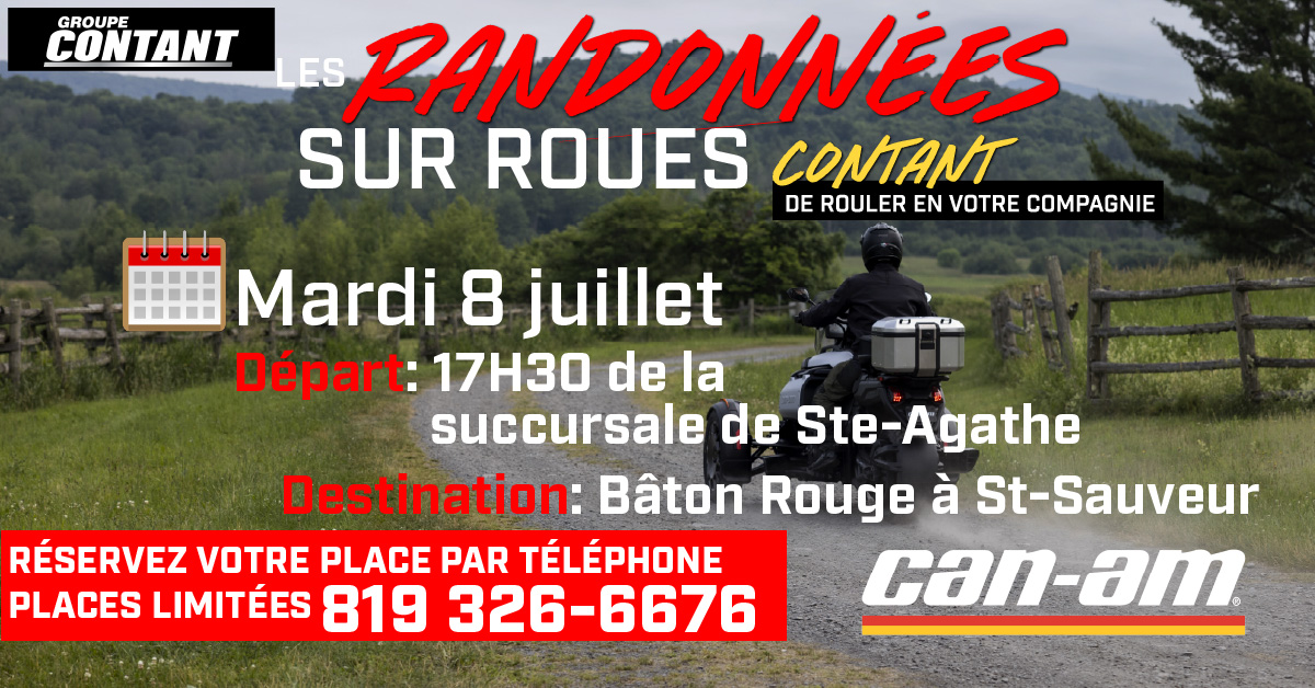 Randonnée sur roues Groupe Contant - Succursale de Ste-Agathe