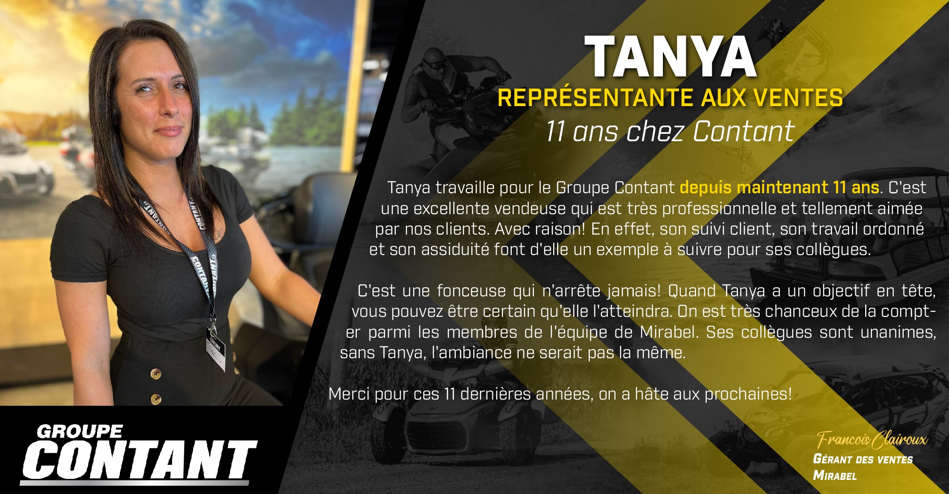 11 ans chez Contant pour Tanya! 