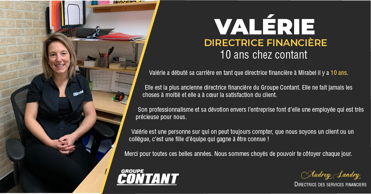 10 ans chez Contant pour Valérie!