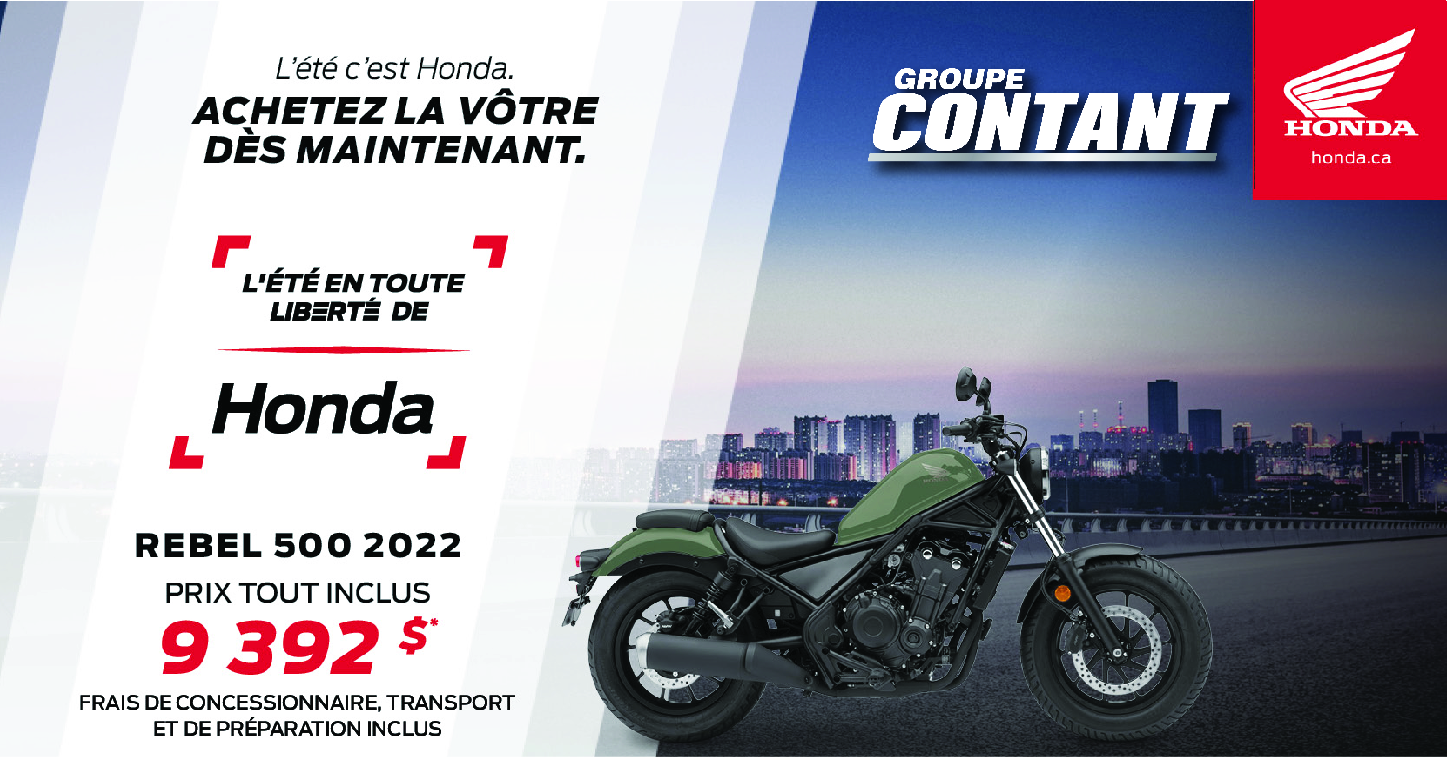 Promotion moto Honda août 2022