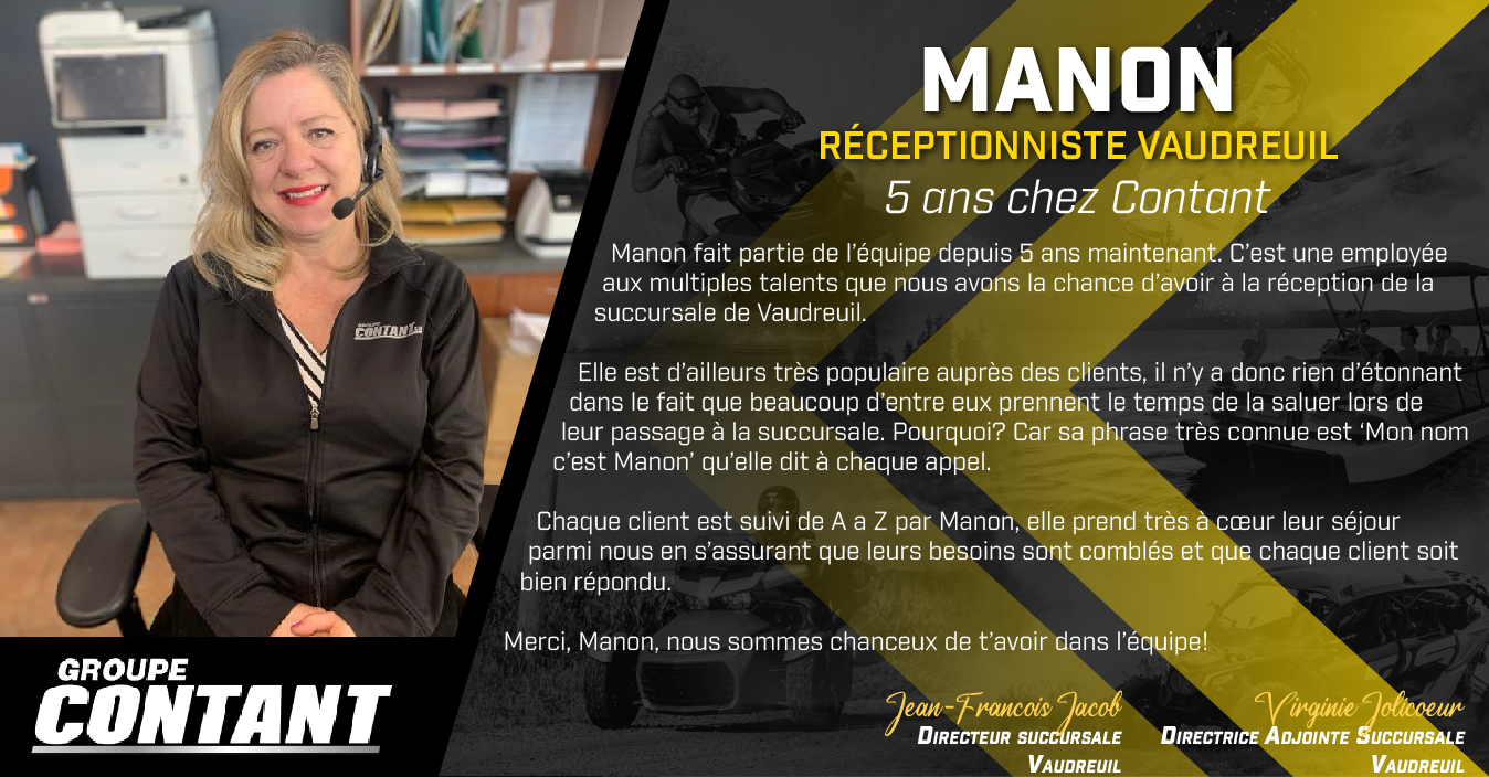 5 ans chez Contant pour Manon!