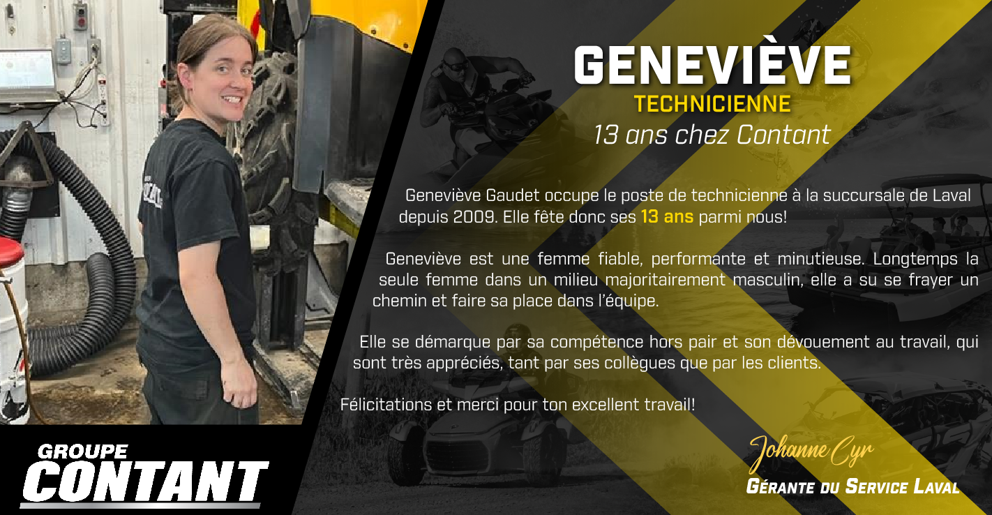 13 ans chez Contant pour Geneviève!