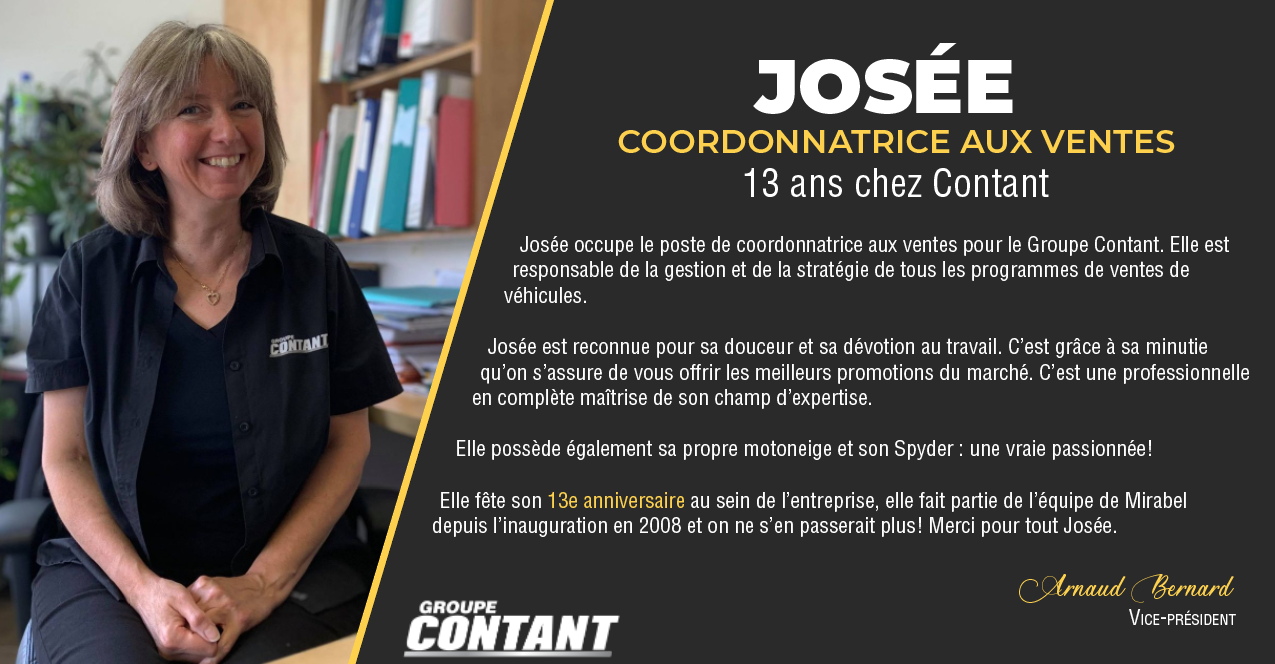 13 ans chez Contant pour Josée!