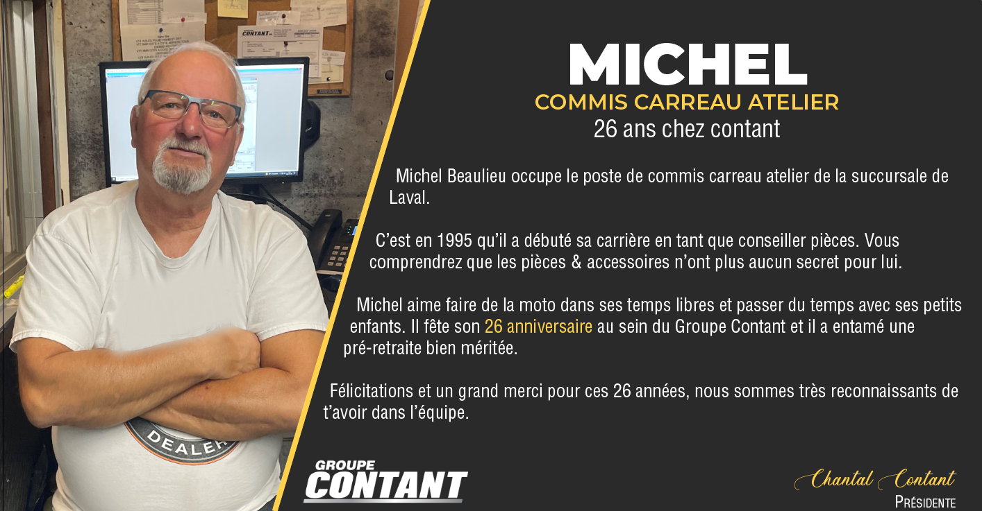 26 ans chez Contant pour Michel!