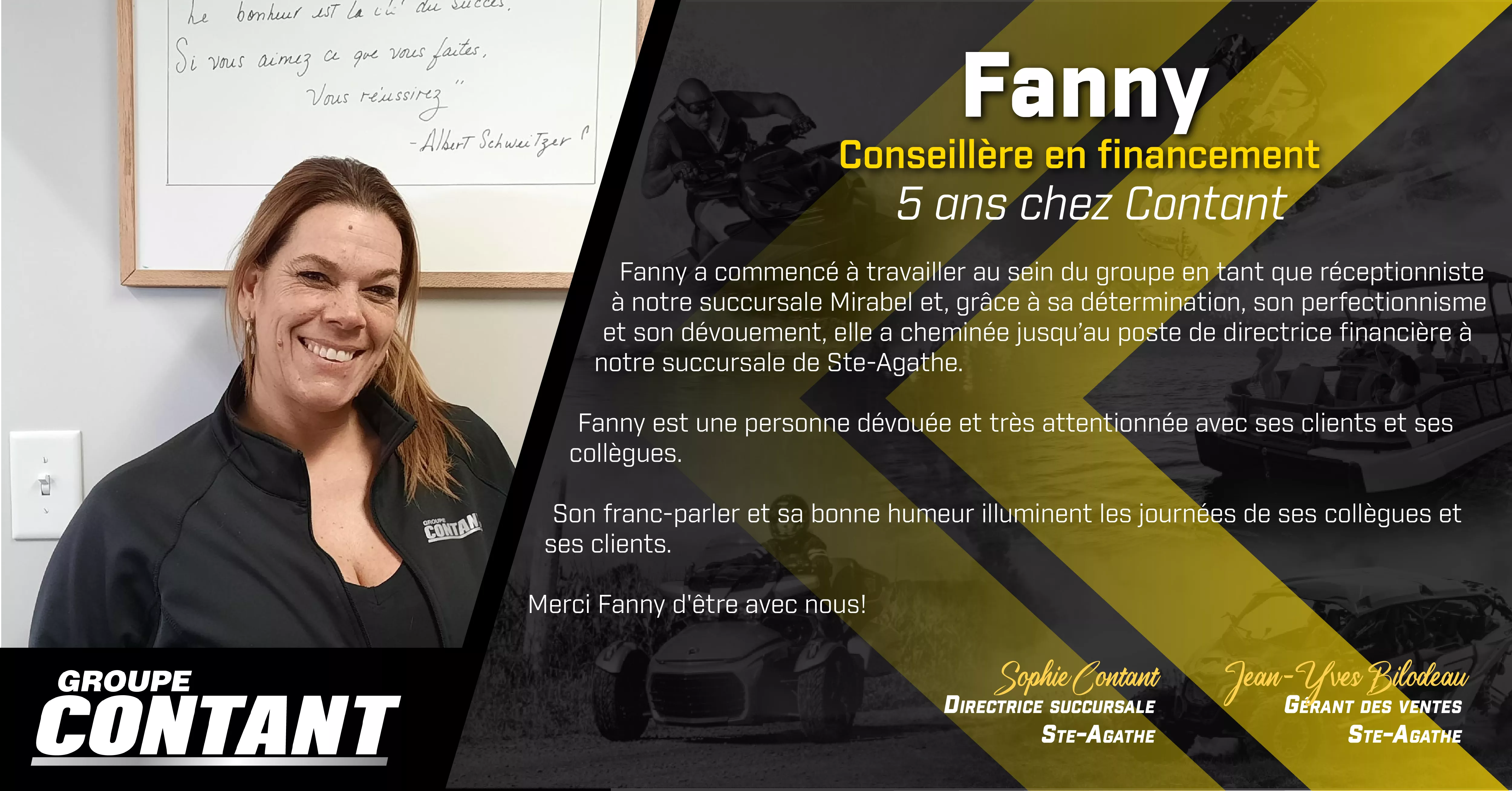 5 ans chez Contant pour Fanny 
