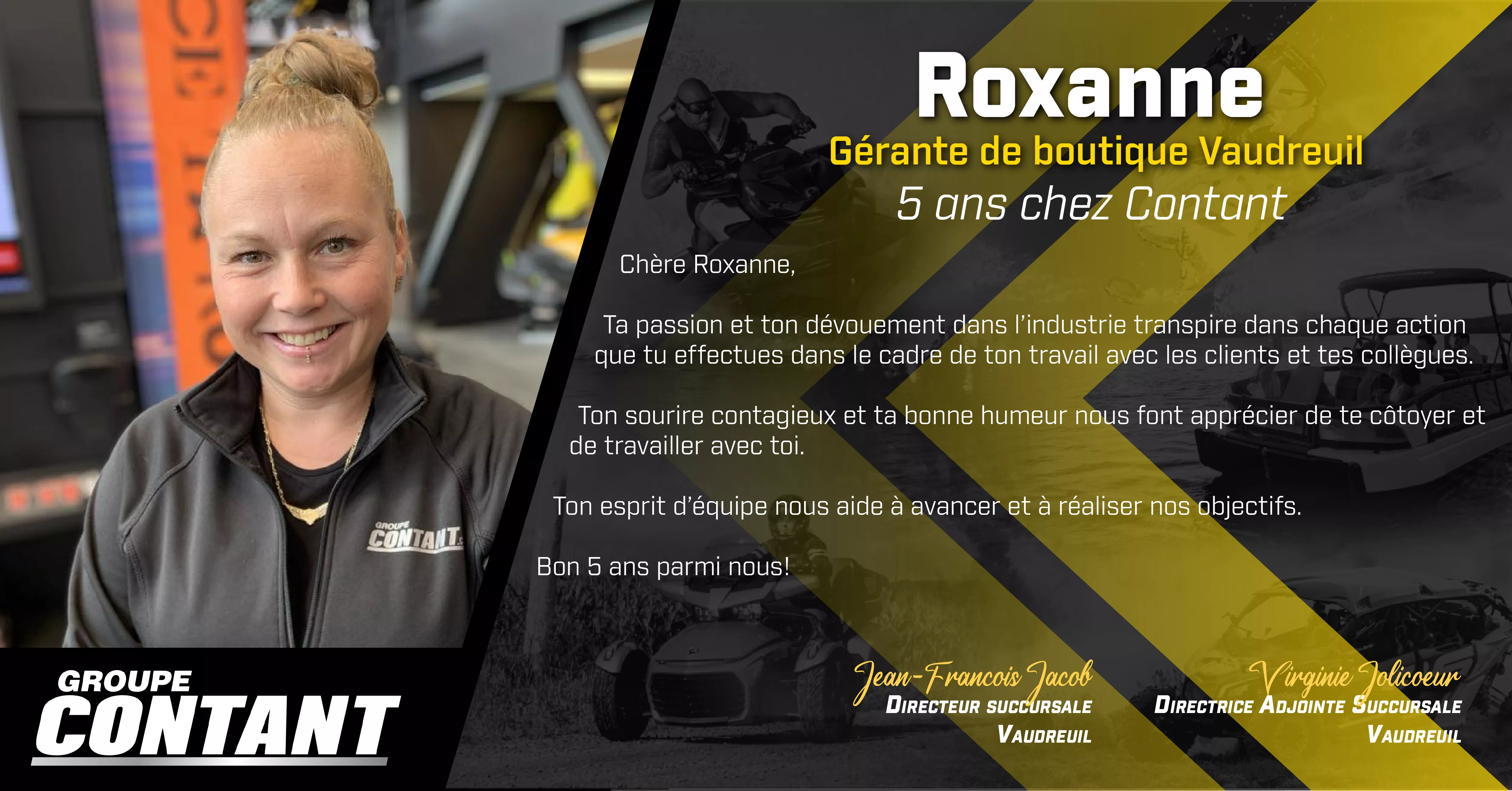 5 ans chez Contant pour Roxanne