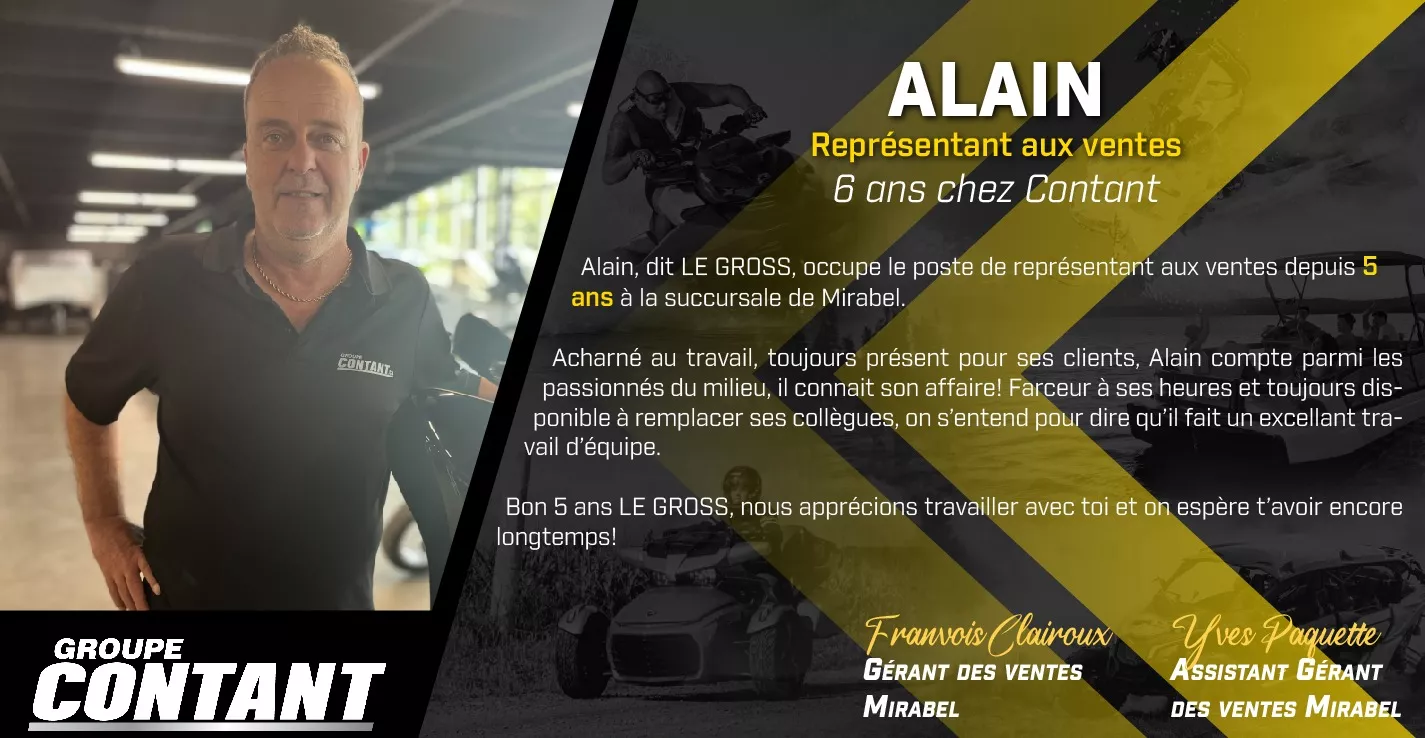6 ans chez Contant pour Alain!