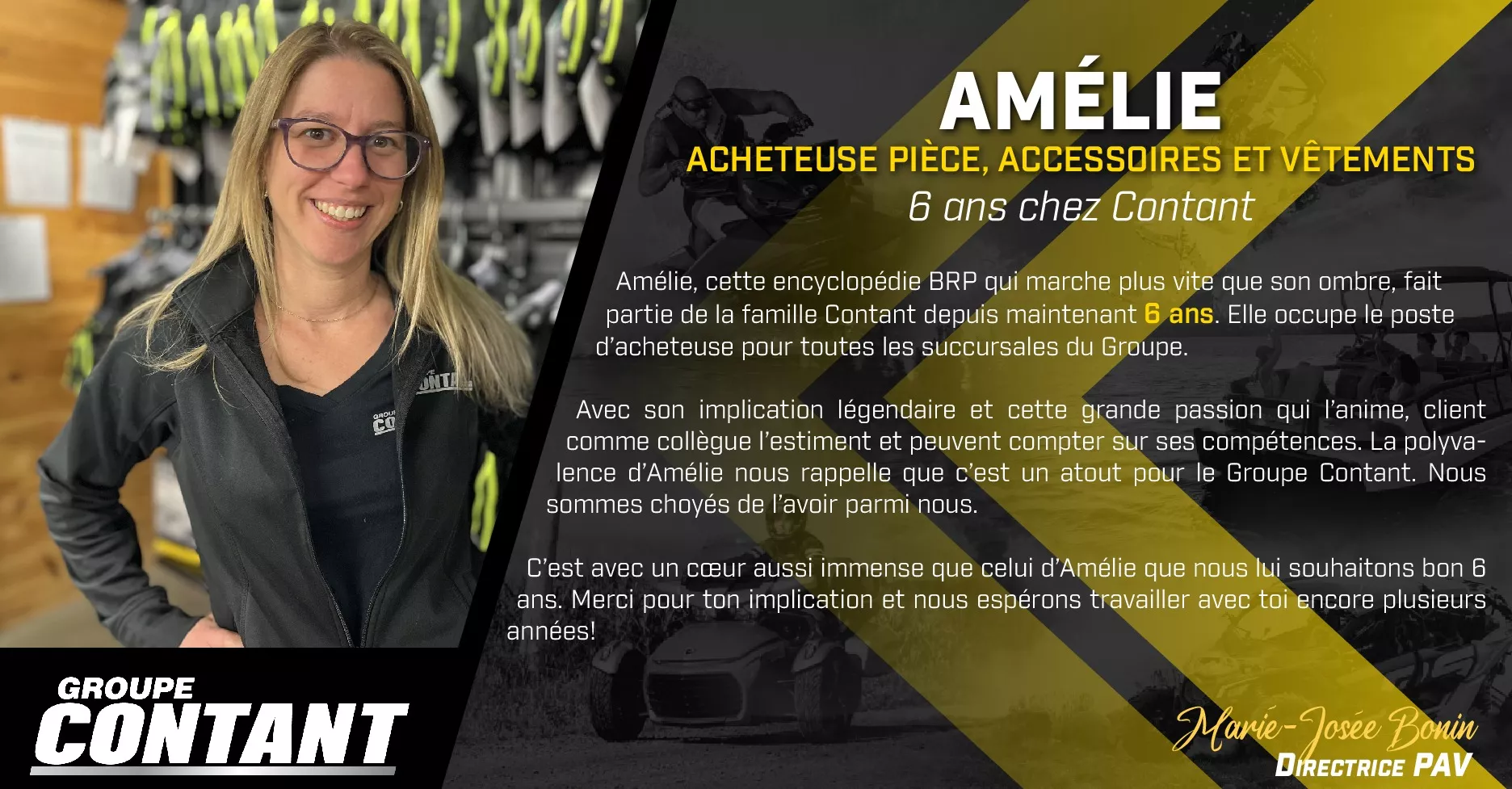 6 ans chez Contant pour Amélie!