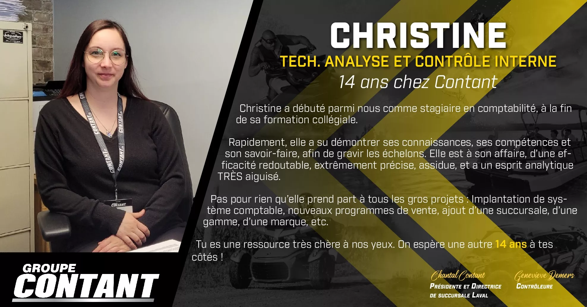 14 ans chez Contant pour Christine!