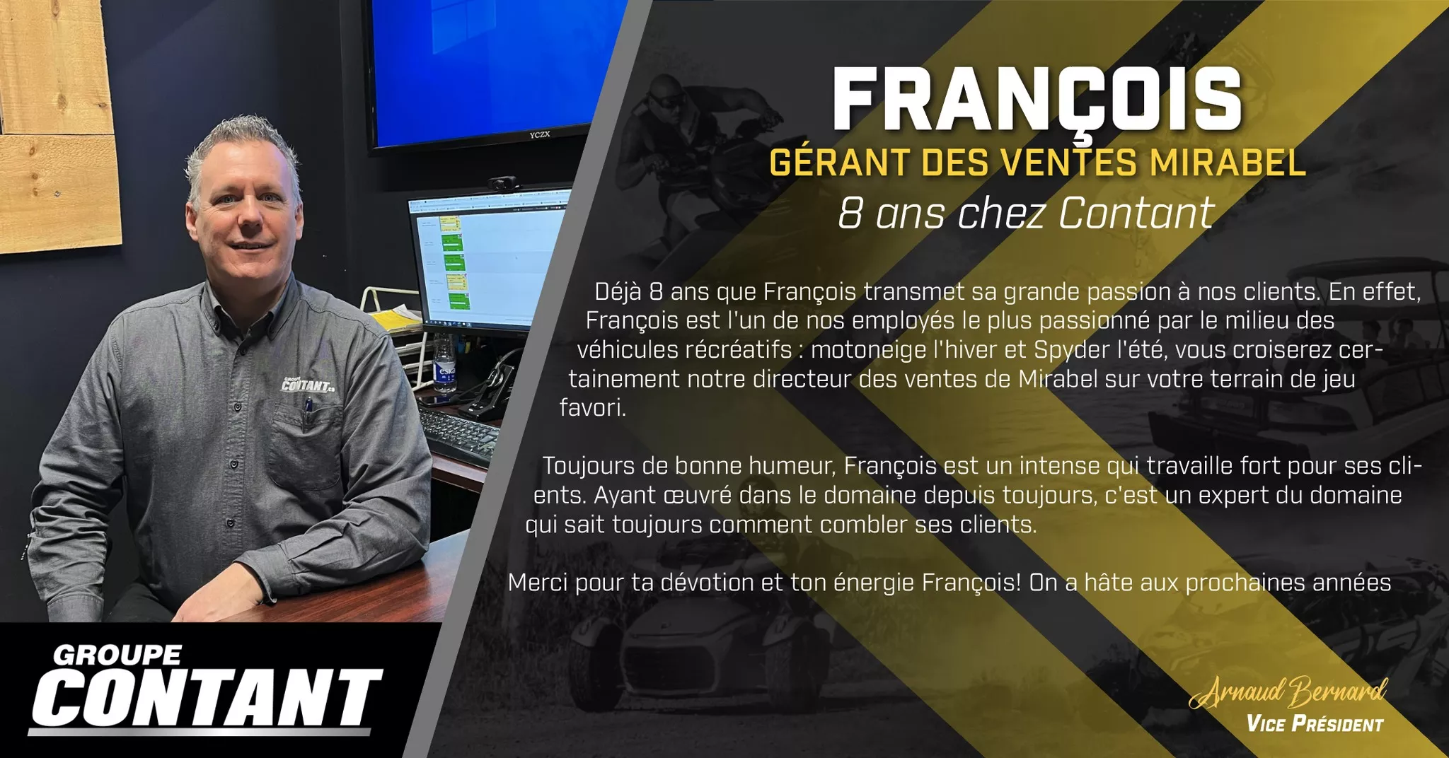 8 ans chez Contant pour François!
