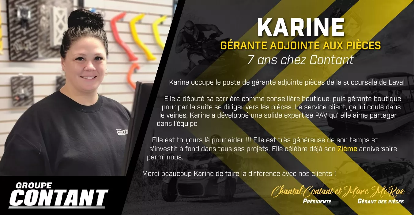 7 ans chez Contant pour Karine! 