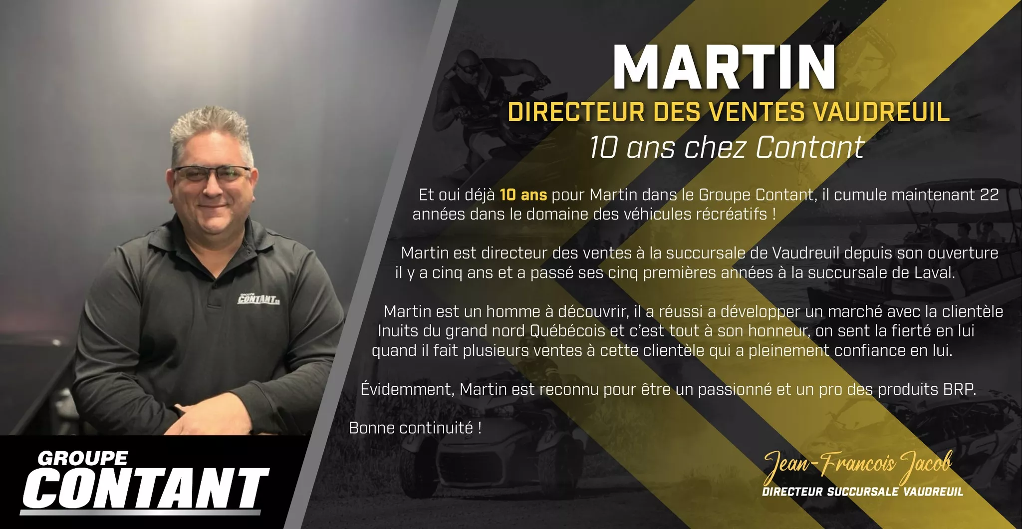 10 ans chez Contant pour Martin! 