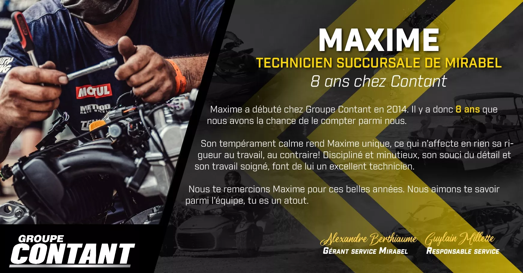8 ans chez Contant pour Maxime! 