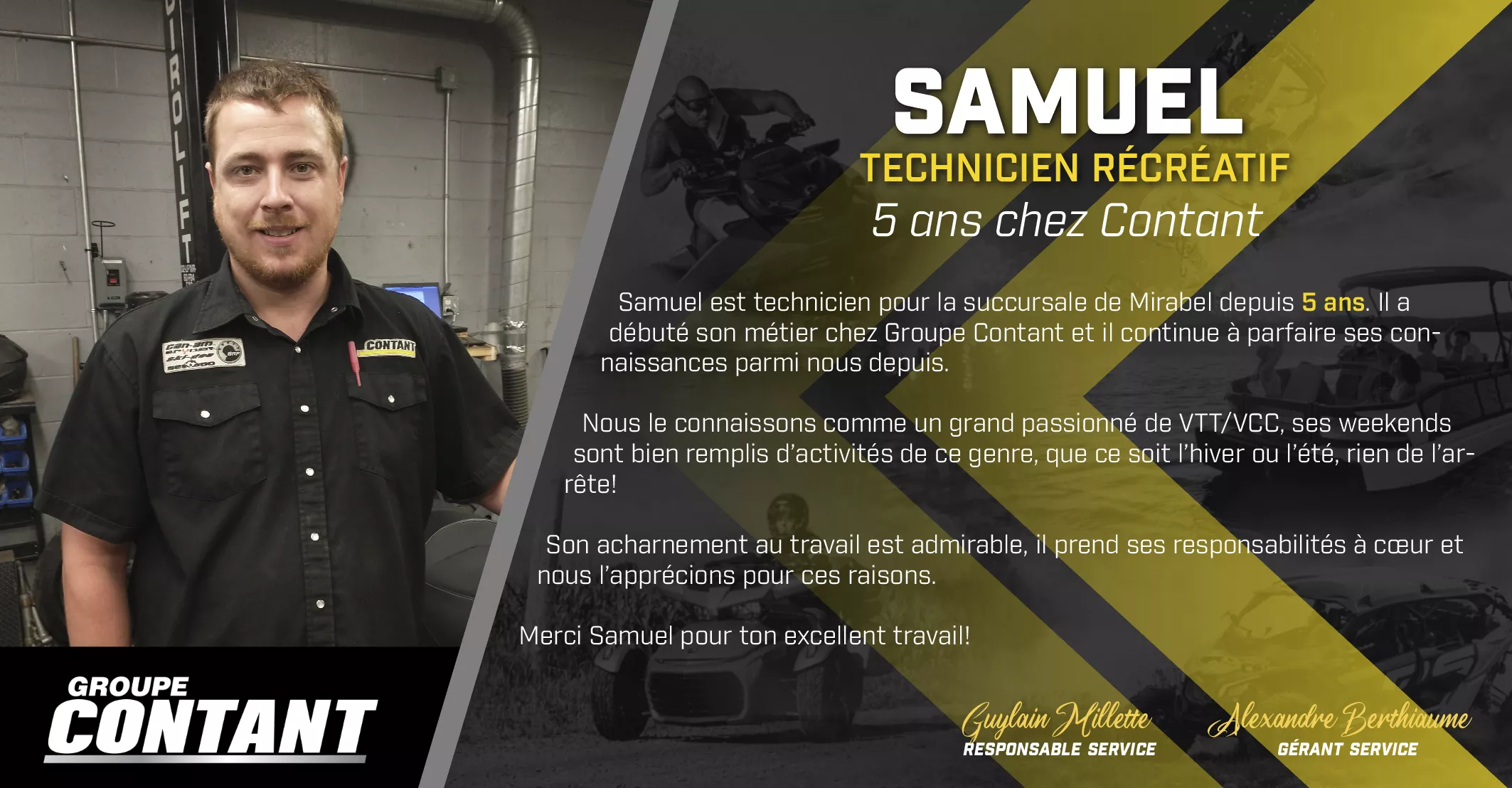 5 ans chez Contant pour Samuel! 