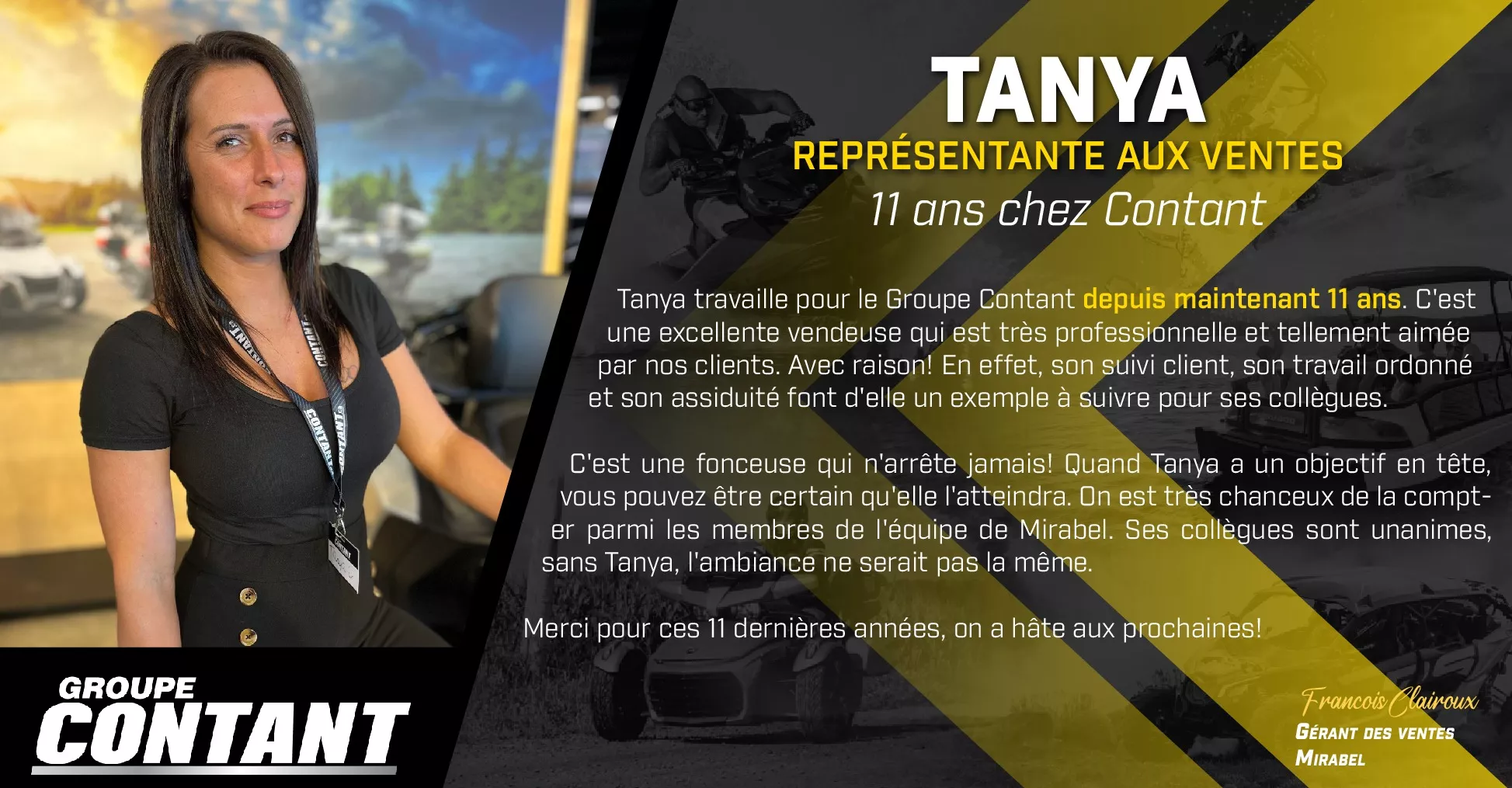 11 ans chez Contant pour Tanya! 