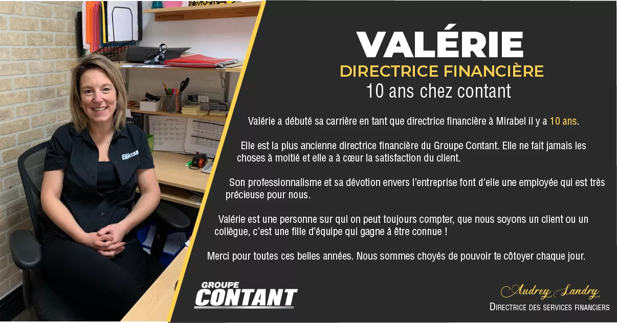 10 ans chez Contant pour Valérie!