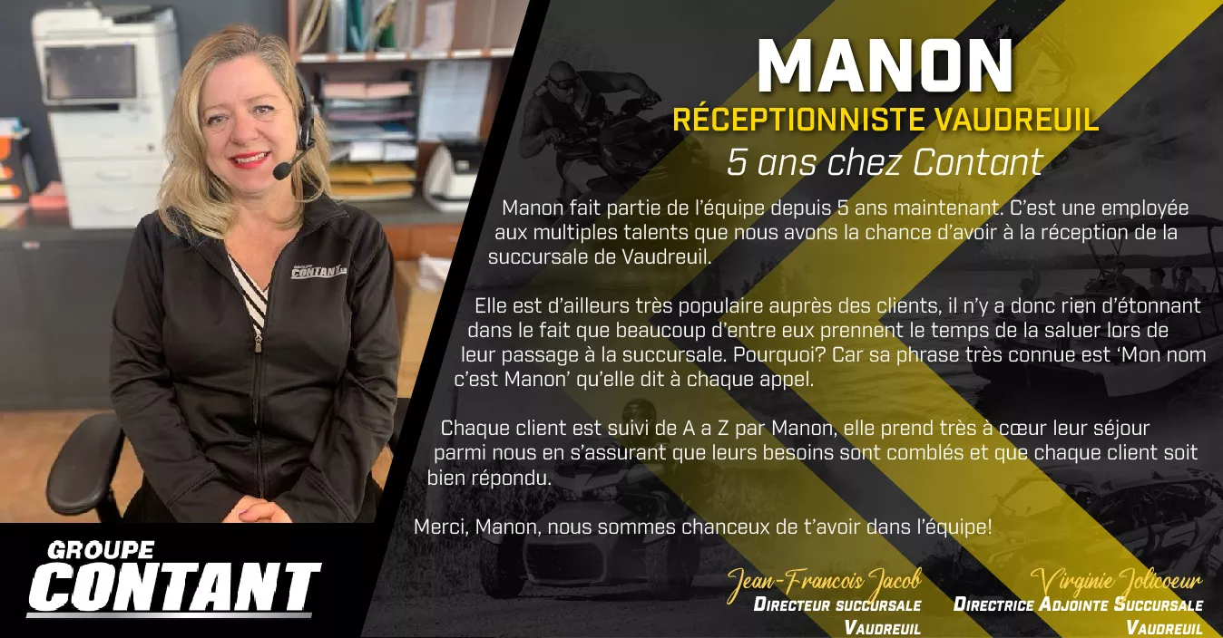 5 ans chez Contant pour Manon!