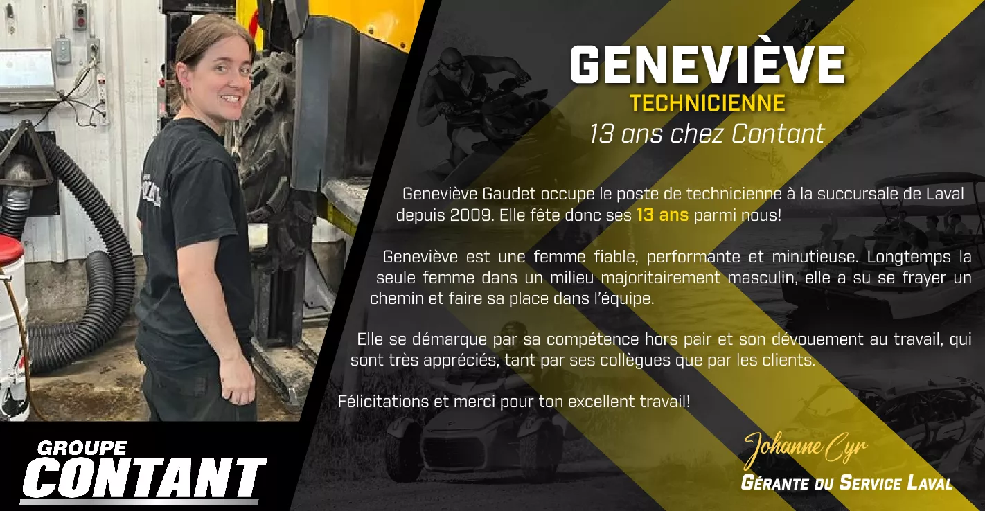 13 ans chez Contant pour Geneviève!